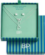 BP. 3-Piece Bow & Heart Necklace and Stud Earrings Set
