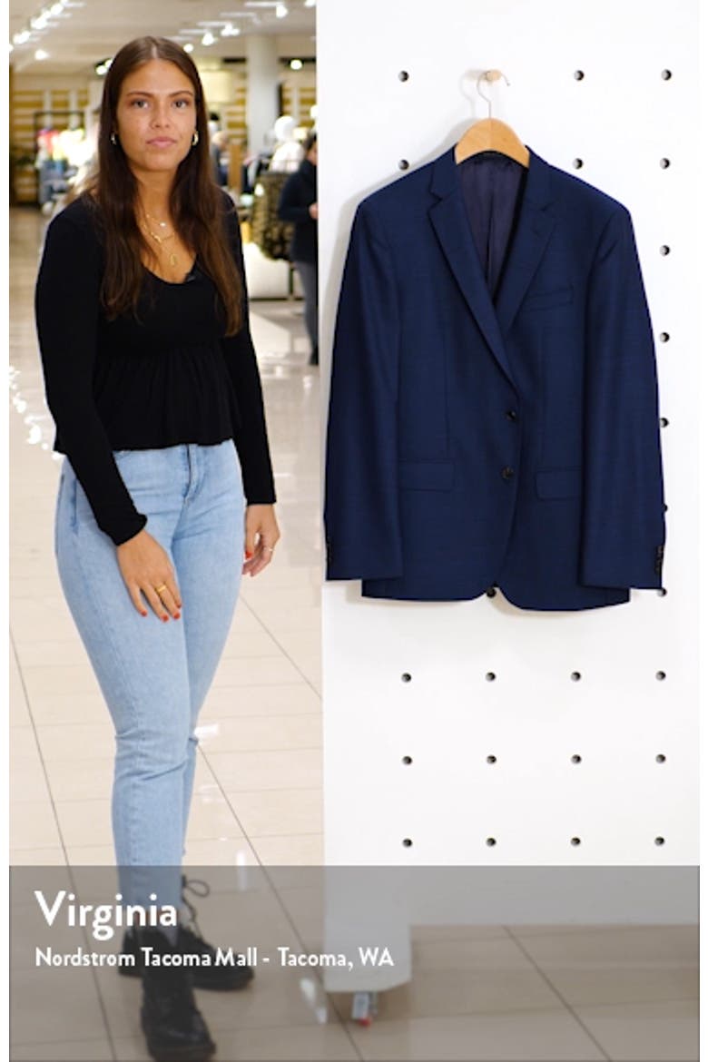 Huge Trim Fit Solid Wool Blazer video
