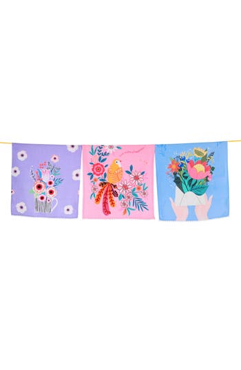 Tiramisu Sweet Wishes Set Of 3 Kitchen Towels In Multi