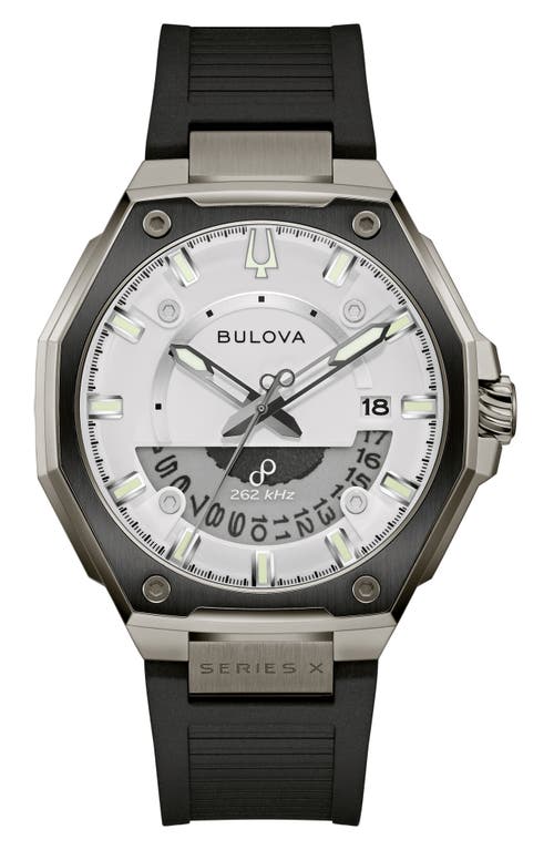 BULOVA Series X Rubber Strap Watch, 42mm in Black 
