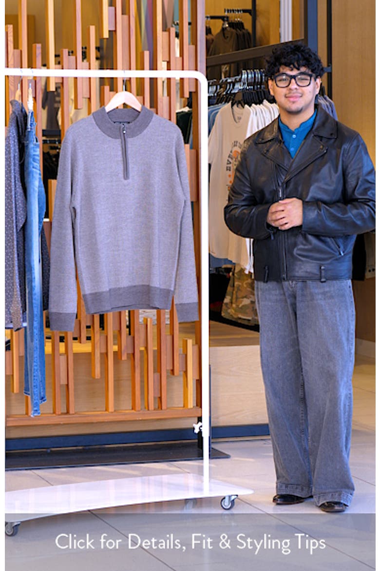 Grant Merino Wool Quarter Zip Sweater video