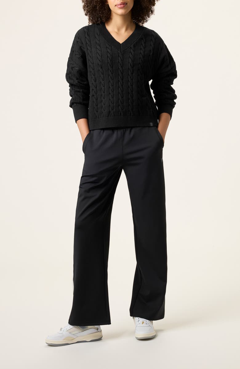 FILA Baseline Cable V-Neck Sweater, Alternate, color, 