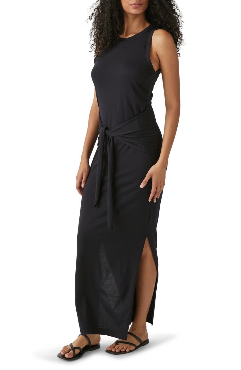 Michael Stars Solange Tie Waist Jersey Maxi Dress, Alternate, color,