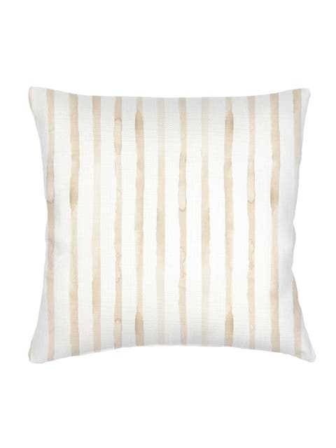 Riviera Striped Linen Pillow with Down Alternative Insert