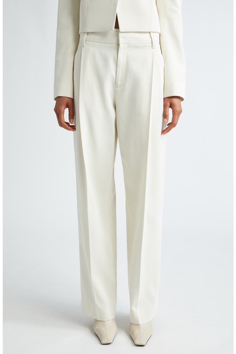 Single Pleat Front Trousers, Main, color, IVORY
