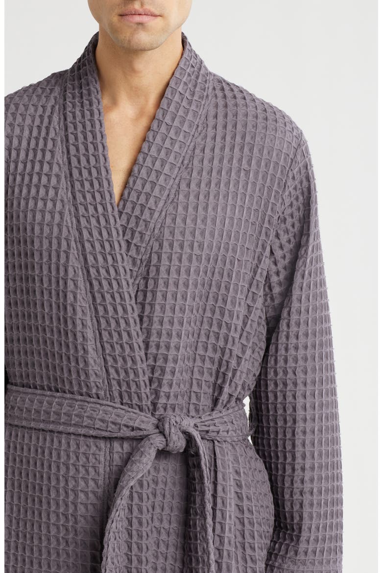 Modern Waffle Robe, Alternate, color, GREY EXCALIBUR