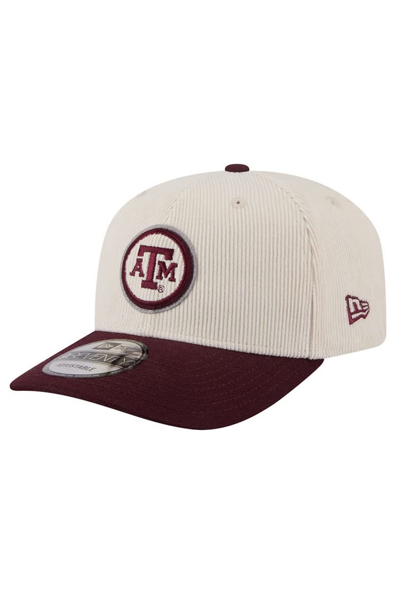 Men's New Era Cream/Maroon Texas A&M Aggies Loyal Corduroy 9SEVENTY Adjustable Hat, Alternate, color, Cream