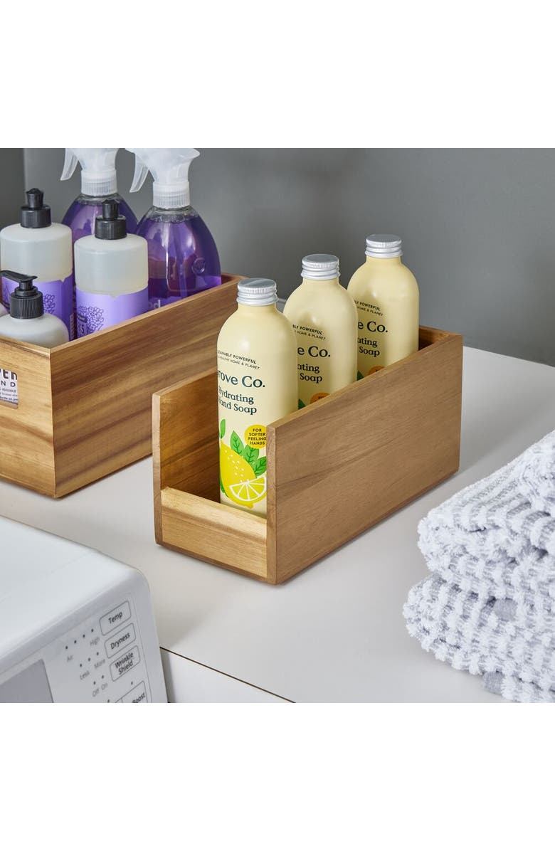 iDesign Acacia Wood Open-Front Pantry Bin for Kitchen Organization, Alternate, color, Natural