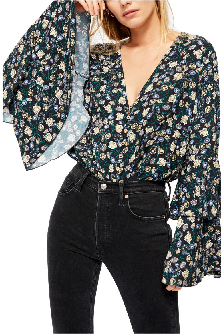 She's Dainty Bodysuit, Main, color, BLACK COMBO