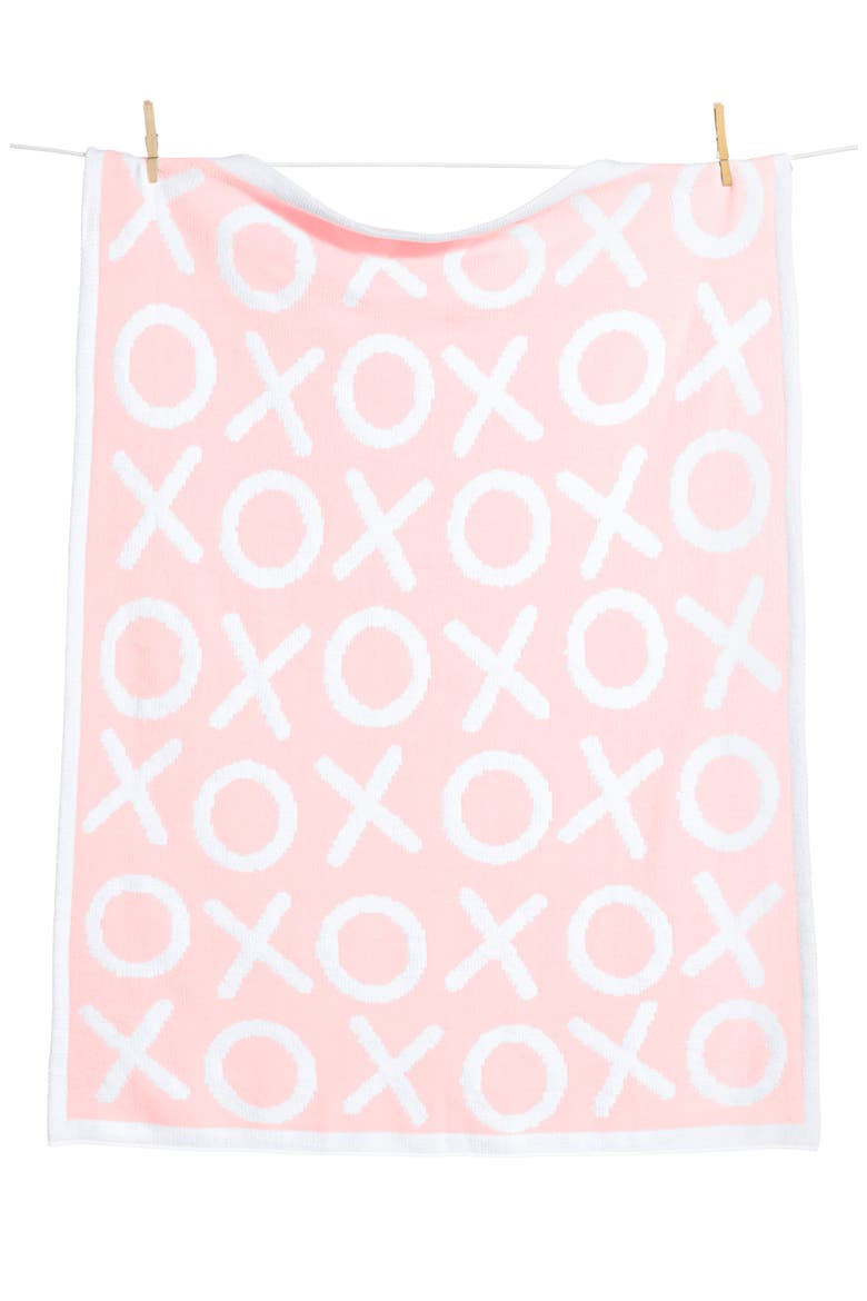 Chenille Baby Blanket, Main, color, PINK BABY XO