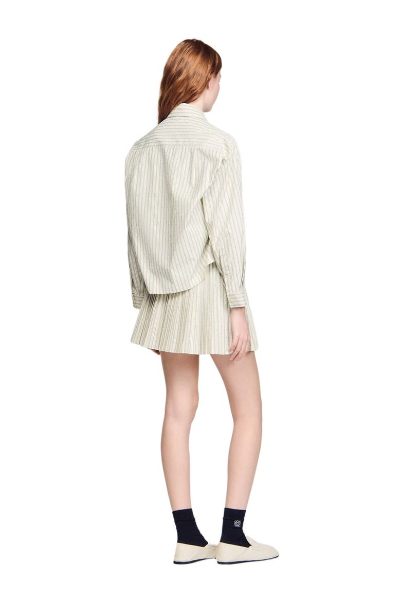 Striped rhinestone shirt, Alternate, color, Ecru