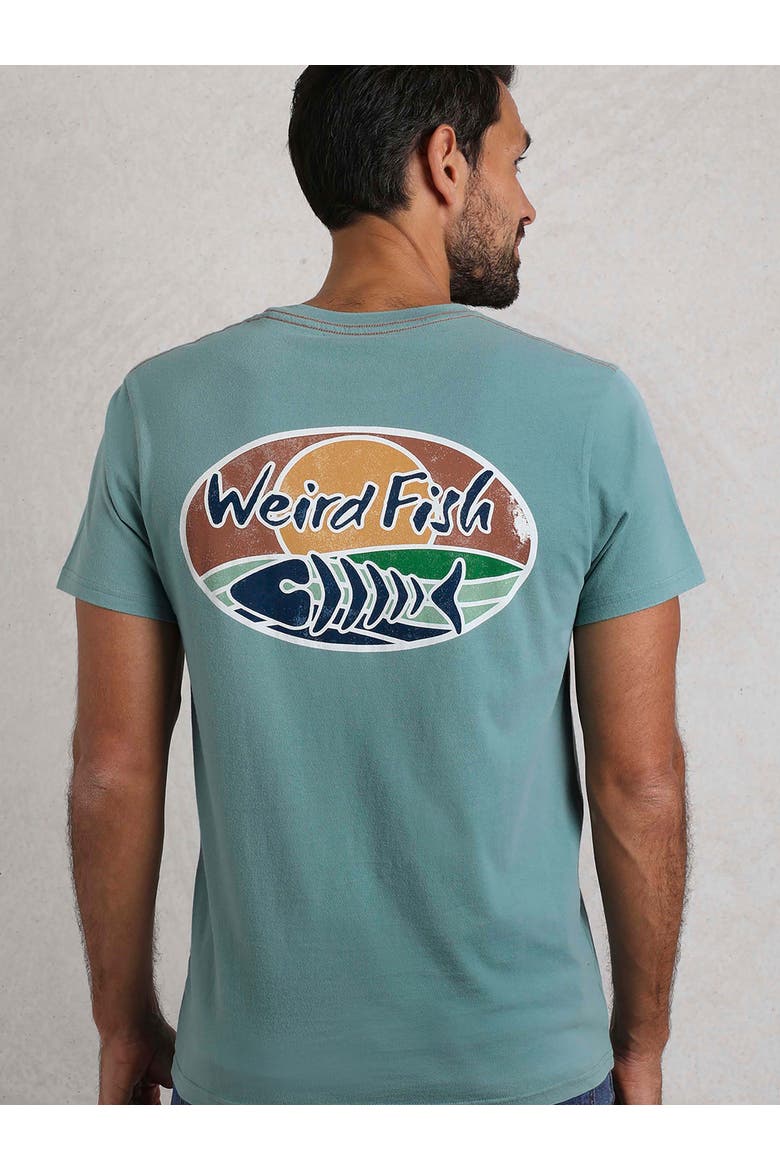 Land And Sea Back Print Graphic T-Shirt, Alternate, color, Mineral Blue