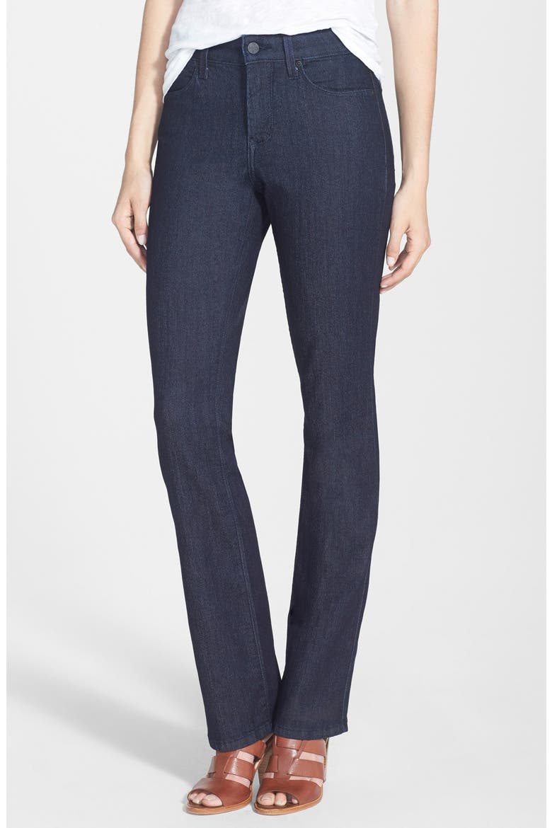 'Billie' Stretch Mini Bootcut Jeans, Main, color, DARK ENZYME