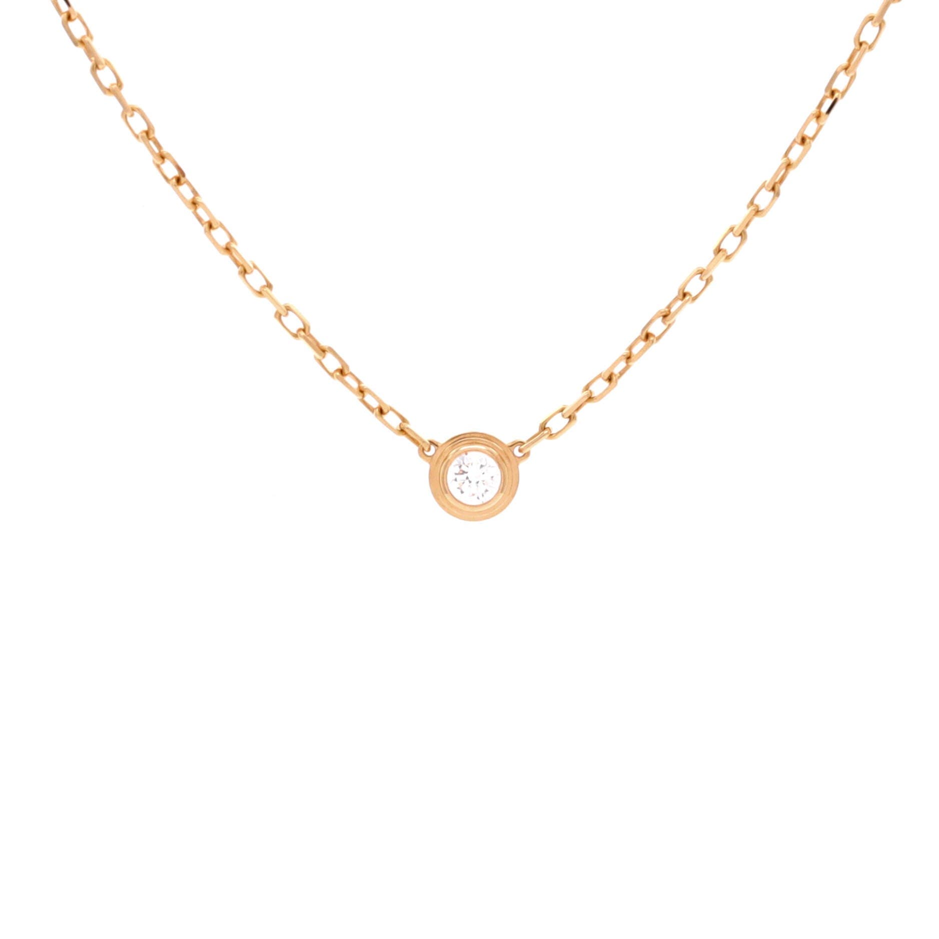Cartier D'Amour Pendant Necklace 18K Rose Gold with Diamond Small, Main, color, Metallic Gold