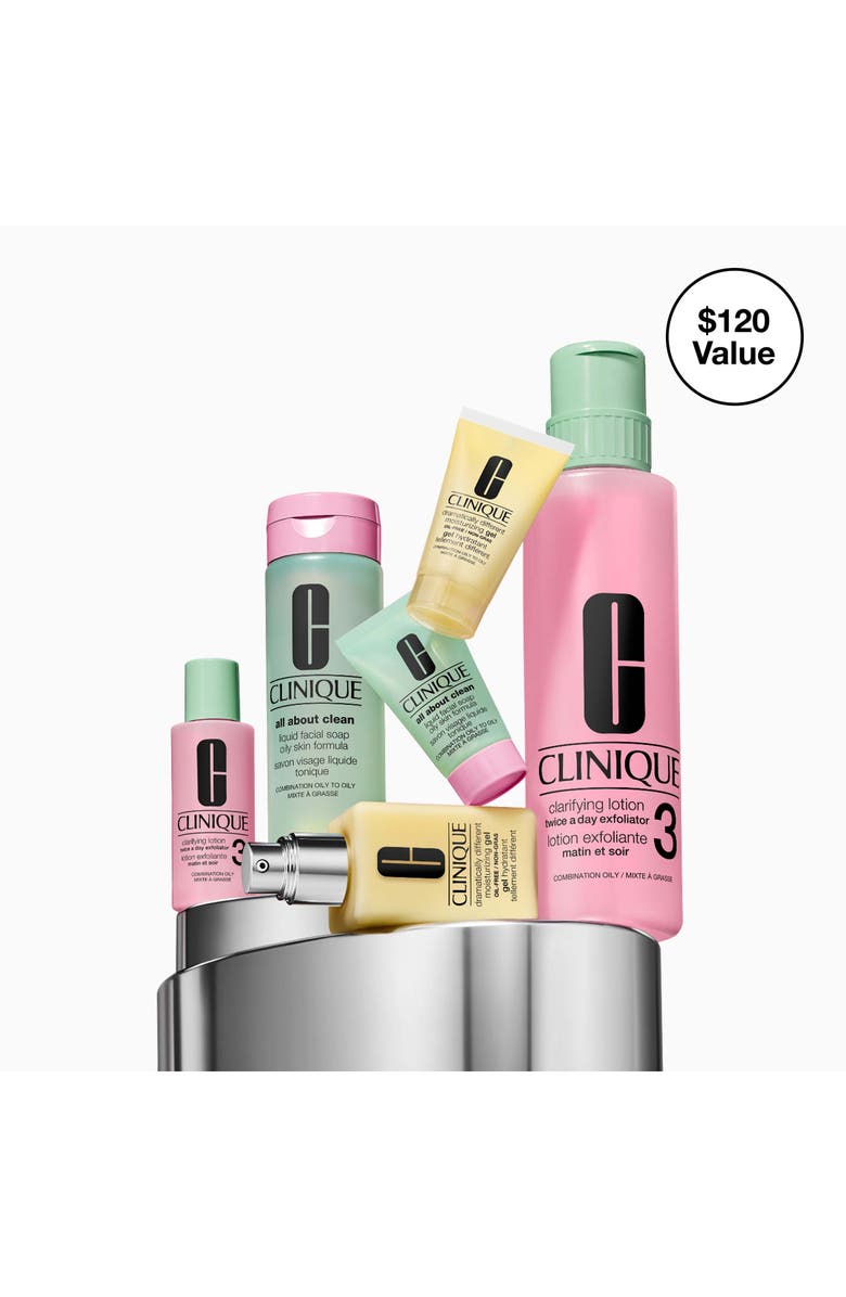 Clinique Great Skin Everywhere Skincare Gift Set for Combination to Oily Skin $120 Value, Alternate, color, 