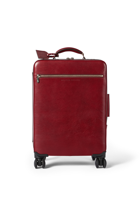 Burnished calfskin suitcase