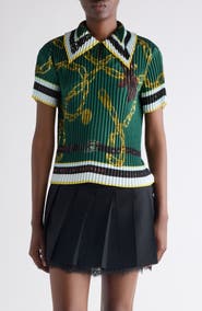 Acne Studios Chain Print Pleated Top