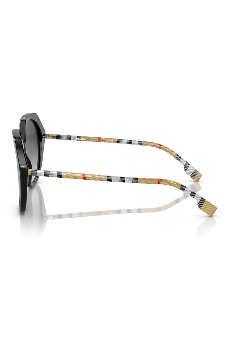 57mm Irregular Sunglasses, Alternate, color, BLACK / GREY GRADIENT