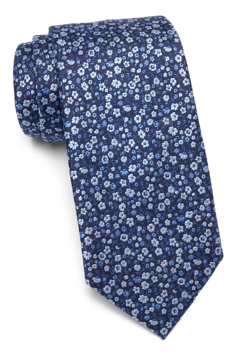 Amora Floral Tie, Main, color, BLUE