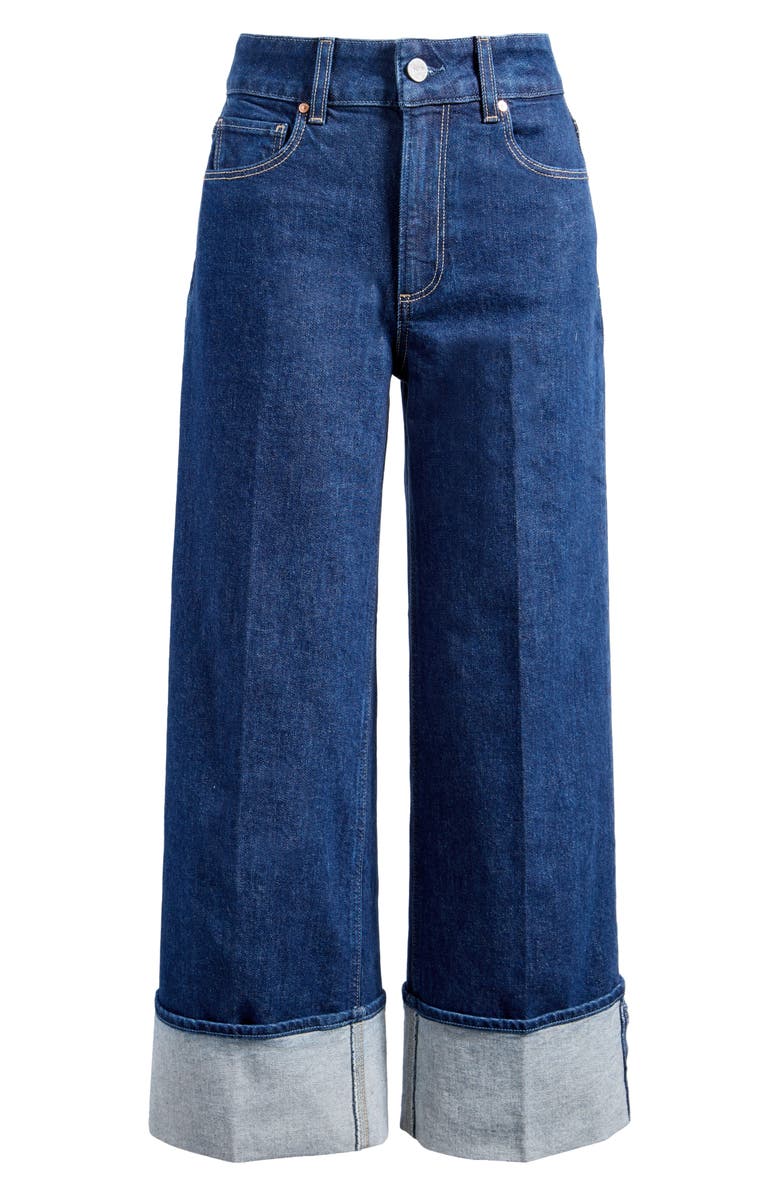 PAIGE Sasha Cuffed High Waist Ankle Wide Leg Jeans, Alternate, color, Casa