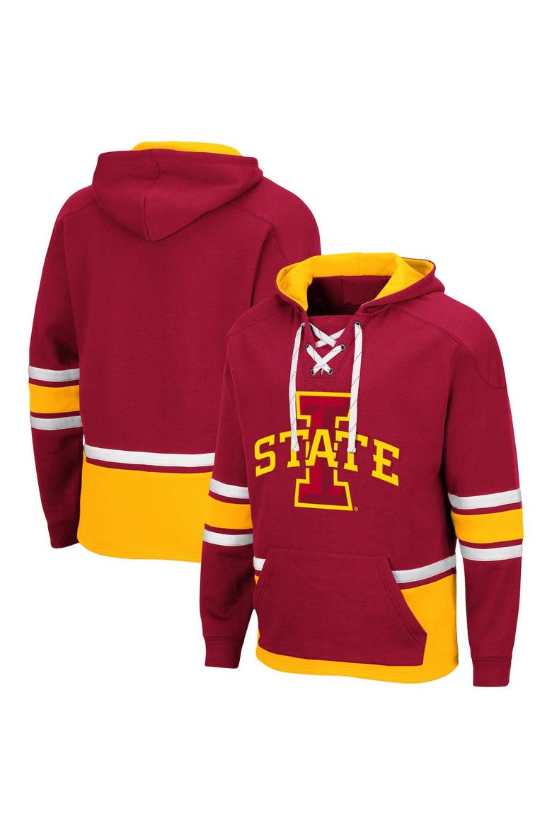 Men's Colosseum Cardinal Iowa State Cyclones Lace Up 3.0 Pullover Hoodie, Alternate, color, Cardinal