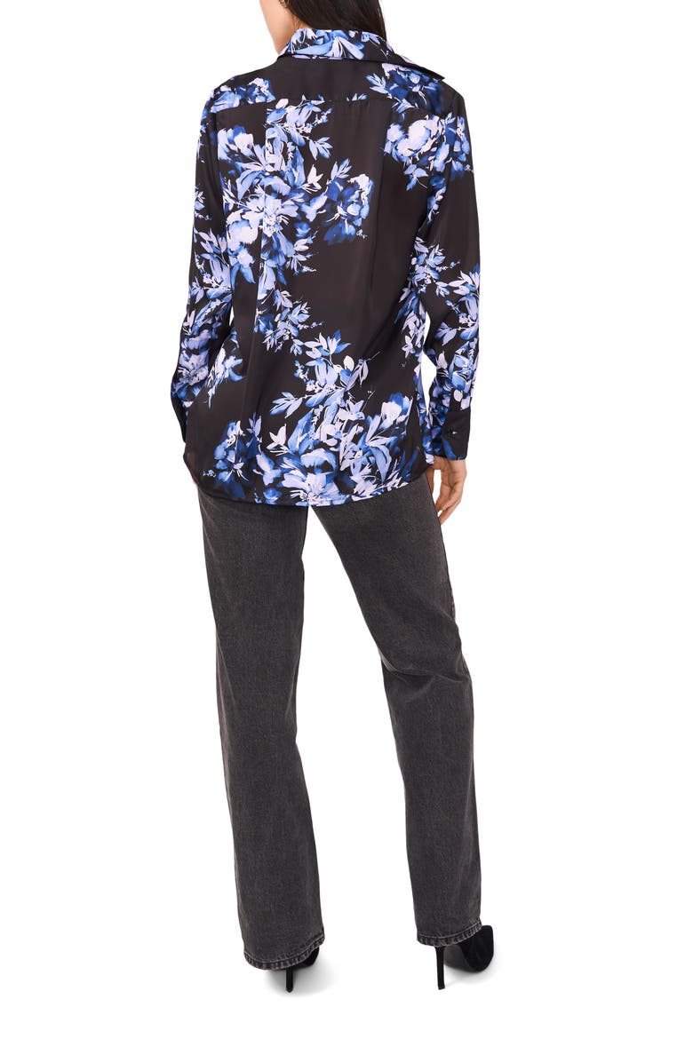 Floral Button-Up Shirt, Alternate, color, DUSTY BLUE