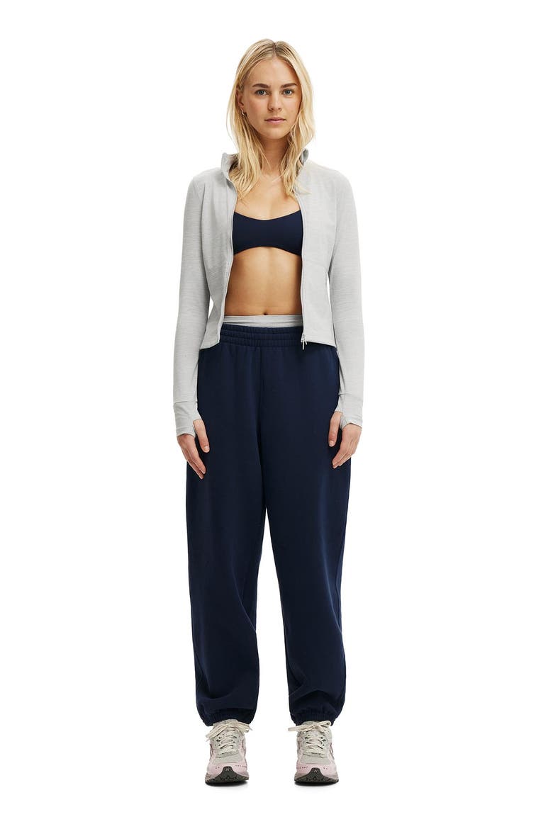 Women's Active Plush Boyfriend Jogger, Alternate, color, Prep Sport Navy