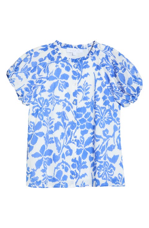 Shia Floral Avy Puff Sleeve Button-Up Shirt