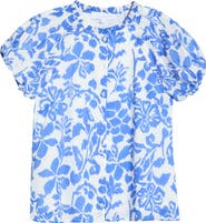 SUGARLIPS Shia Floral Avy Puff Sleeve Button-Up Shirt