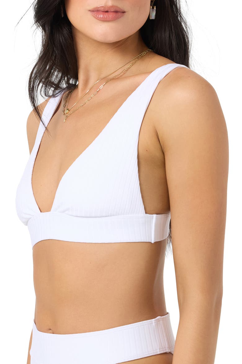 Shorebreak Rib Cancun Bikini Top, Alternate, color, WHITE
