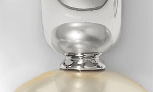 Nadri Imitation Pearl Spiral C Hoop Earrings In Silver