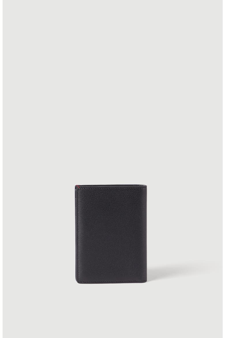 Brushed leather passport holder, Alternate, color, Black