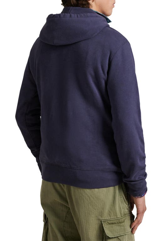 Polo Ralph Lauren Hooded Sweatshirt With Graphic Print And Pocket In Blue