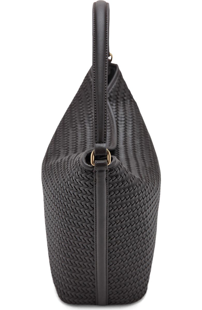 MANGO Braided Bucket Shoulder Bag, Alternate, color, Chocolate