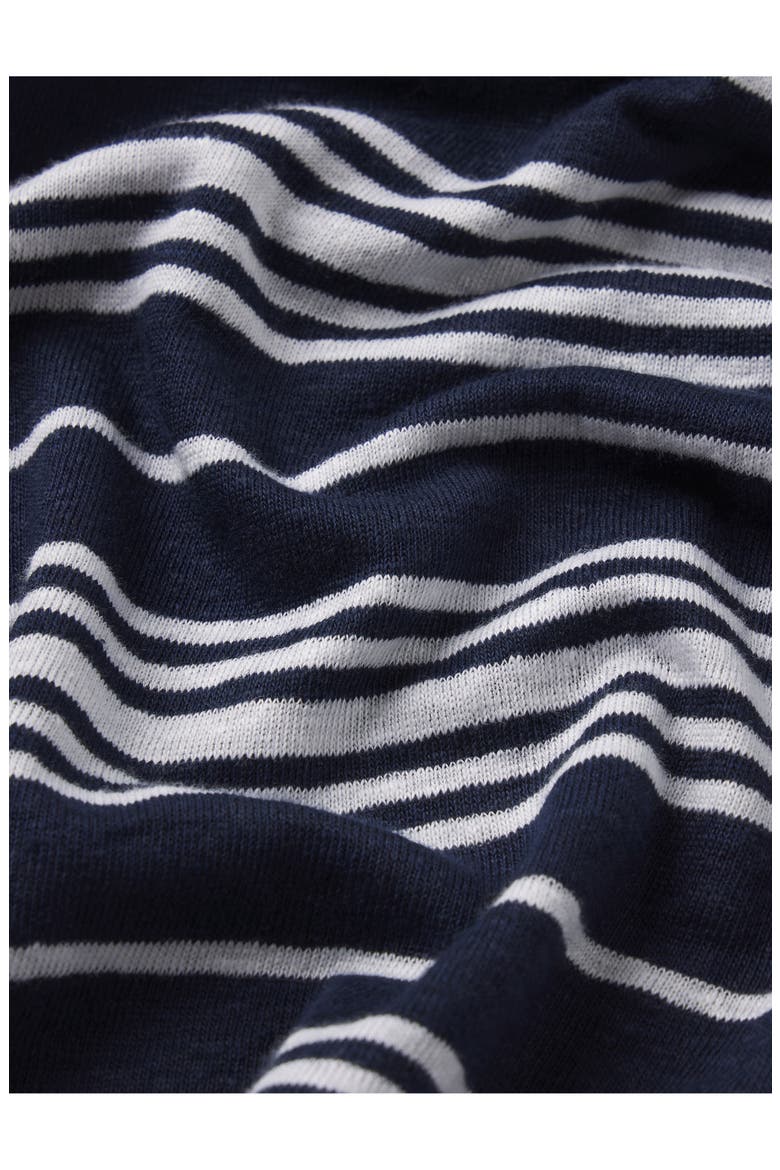 The Stripe Stretch Linen Polo Top, Alternate, color, NAVY MULTI
