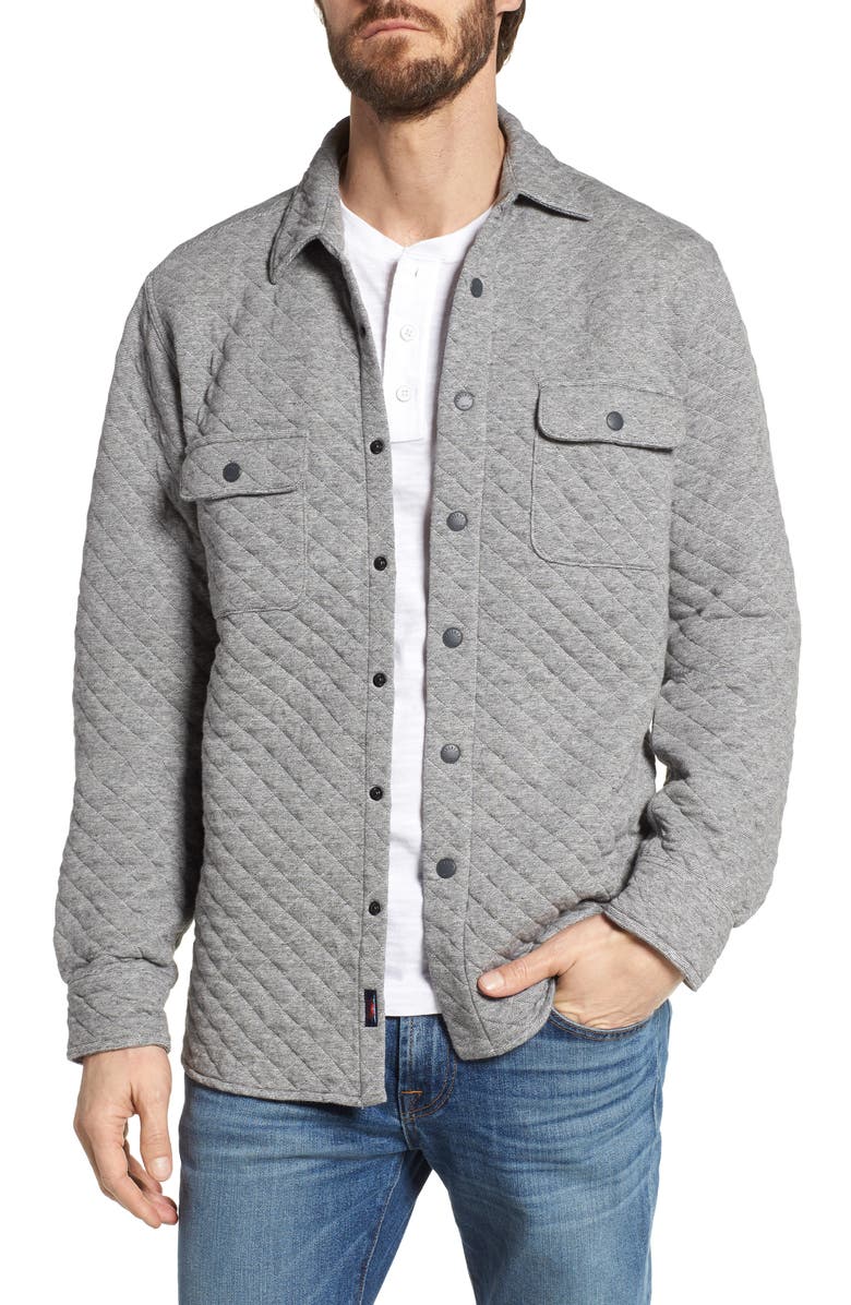 Faherty Belmar Quilted Snap Shirt Jacket, Main, color,