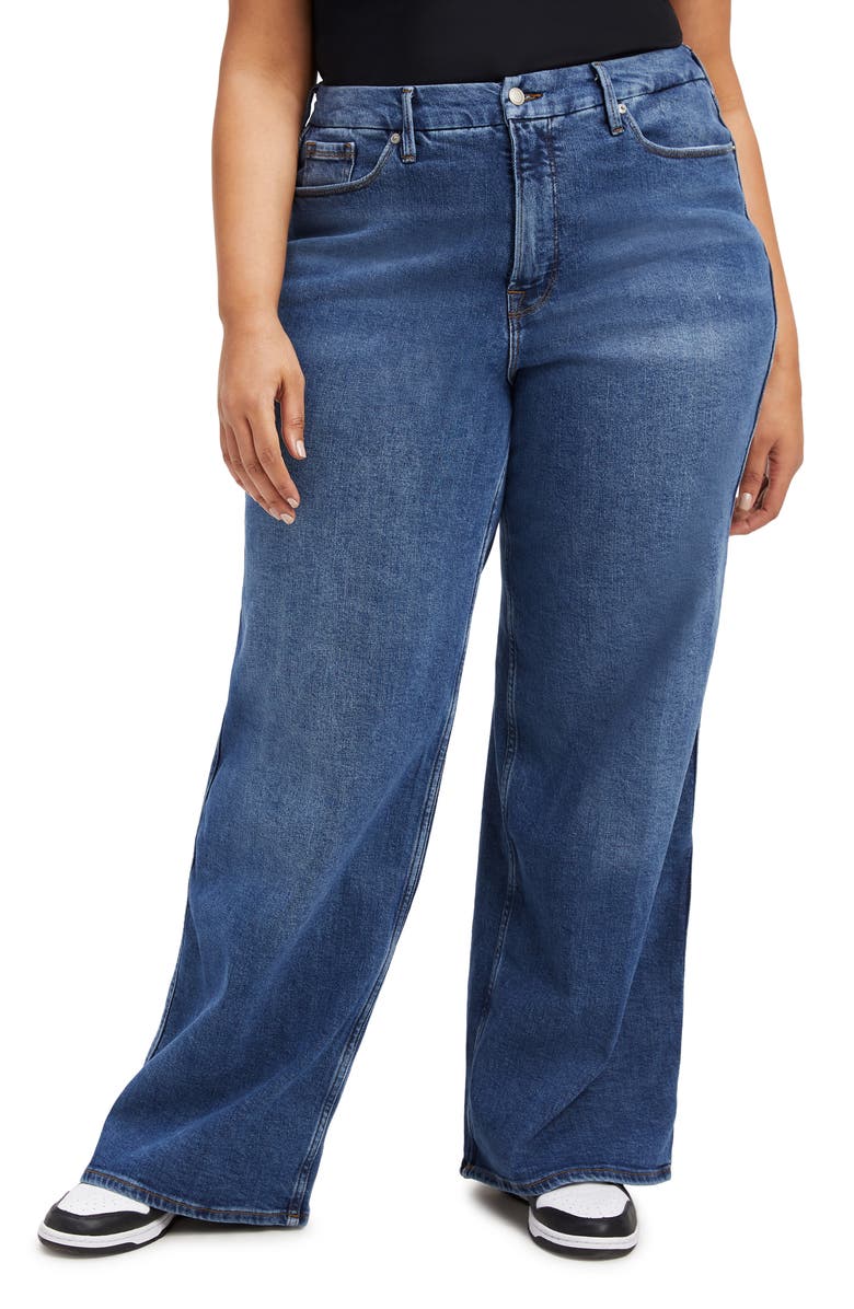 Good American Good Skate Wide Leg Jeans, Alternate, color,