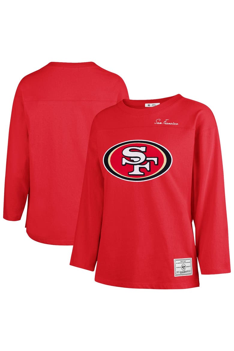 Women's '47 Scarlet San Francisco 49ers Game Nod Timeless Long Sleeve T-Shirt, Main, color, Scarlet
