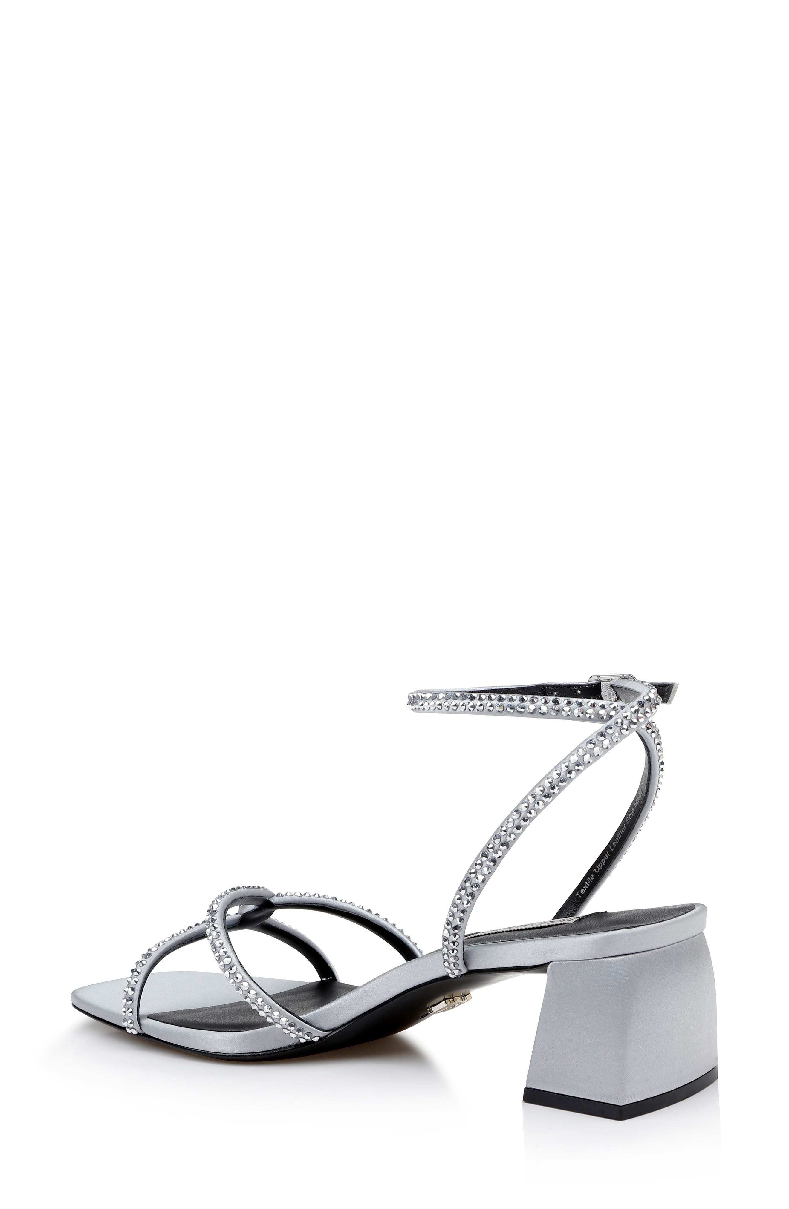 Badgley Mischka Collection Brisa Ankle Strap Sandal, Alternate, color, Silver Sat