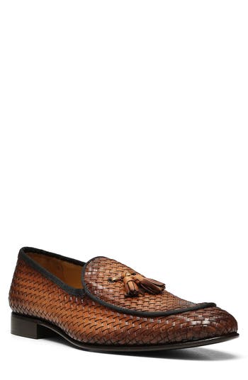 Donald Pliner Spirro Woven Tassel Loafer In Brown