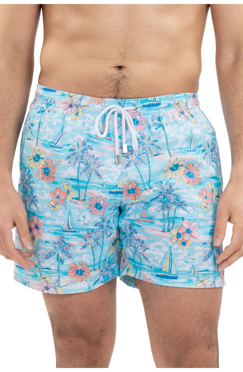 Kenny Flowers The BVIs - Swim Trunks, Alternate, color, Light Blue