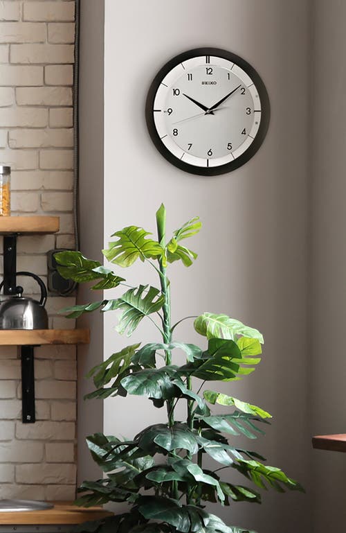 Seiko St. James Metal Wall Clock In Black