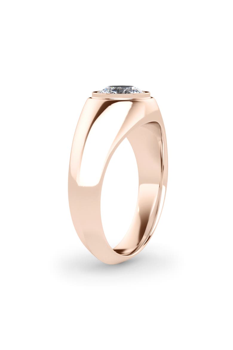 Men's Round Brilliant Lab Created Diamond Ring, Alternate, color, 18K ROSE GOLD