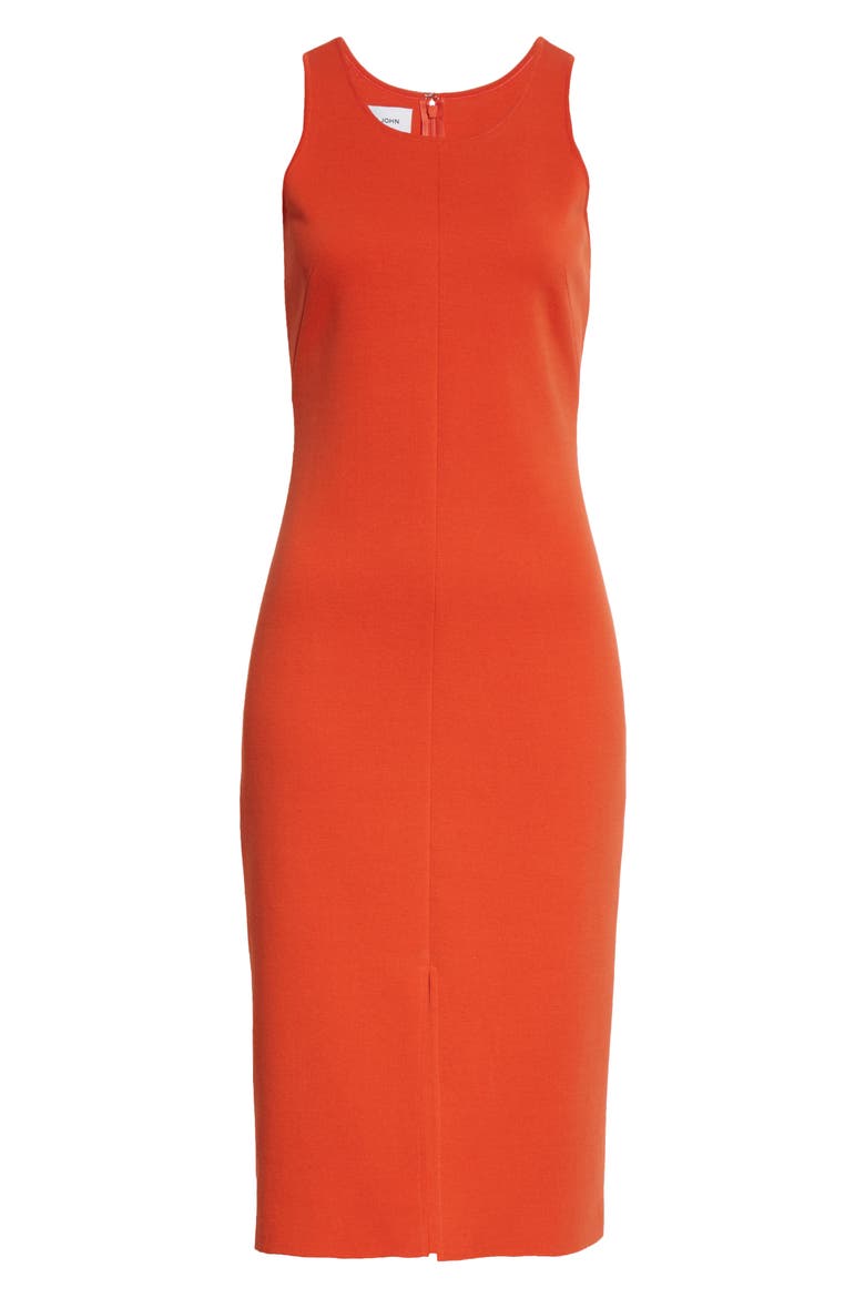 Front Slit Milano Knit dress, Alternate, color, BURNT ORANGE BURO