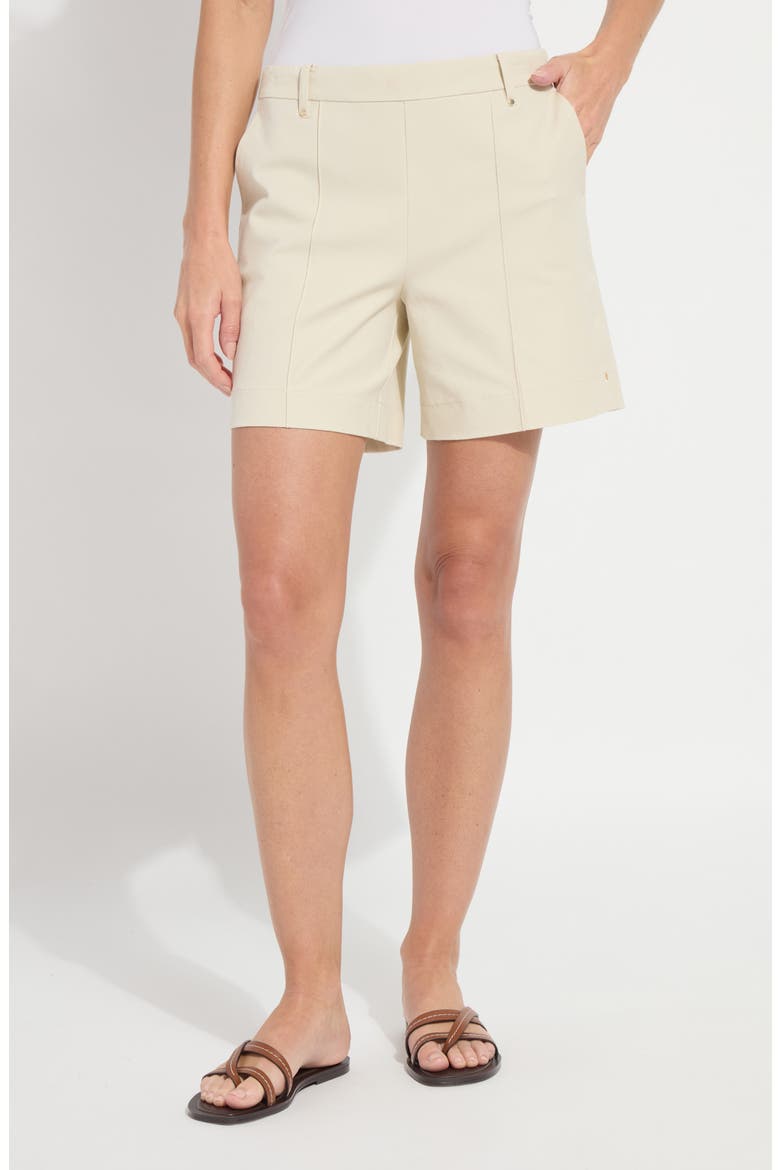 'Lyssentials Amanda Stretch Twill Shorts, Main, color, BEIGE