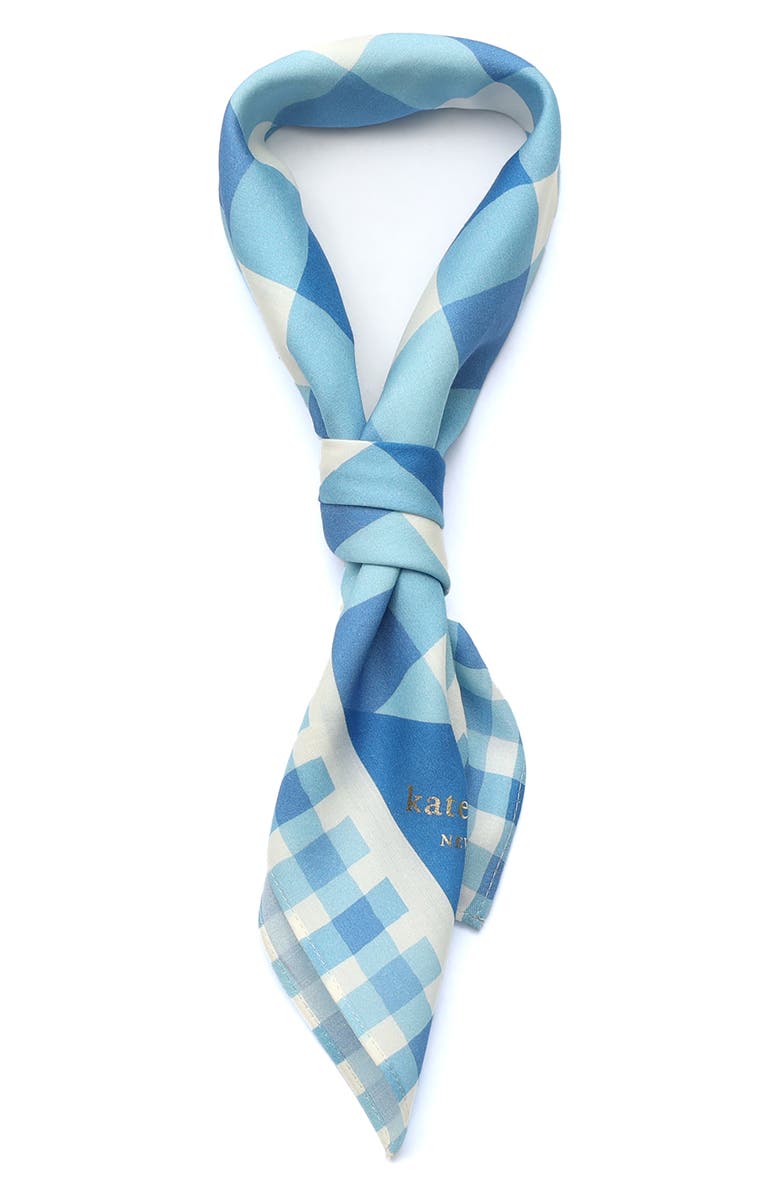 Kate Spade New York beach plaid cotton & silk bandana, Alternate, color, 