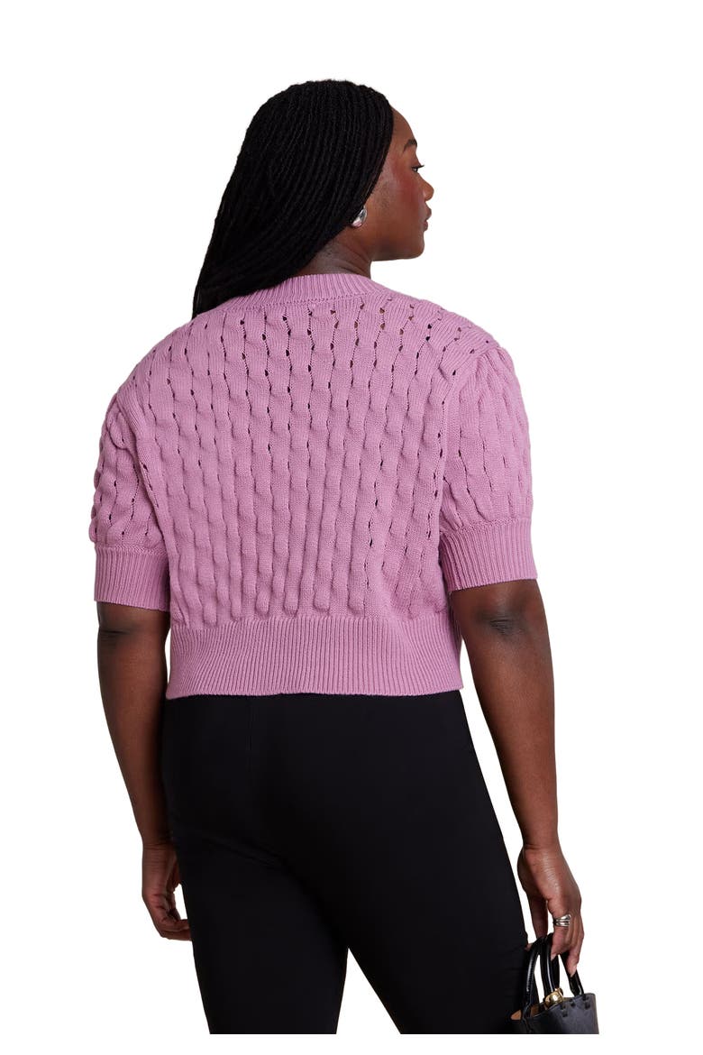 Bubble Stitch Sweater, Alternate, color, MAUVE ORCHID