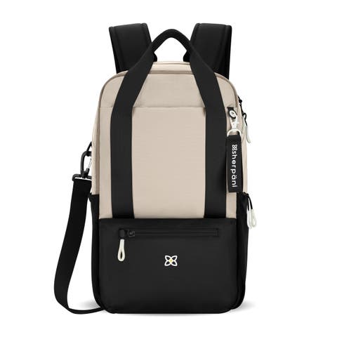 Camden Convertible 3 in 1 Tote Bag, 18L Travel Backpack RFID Protection, Fits 15" Laptop, Con Leche