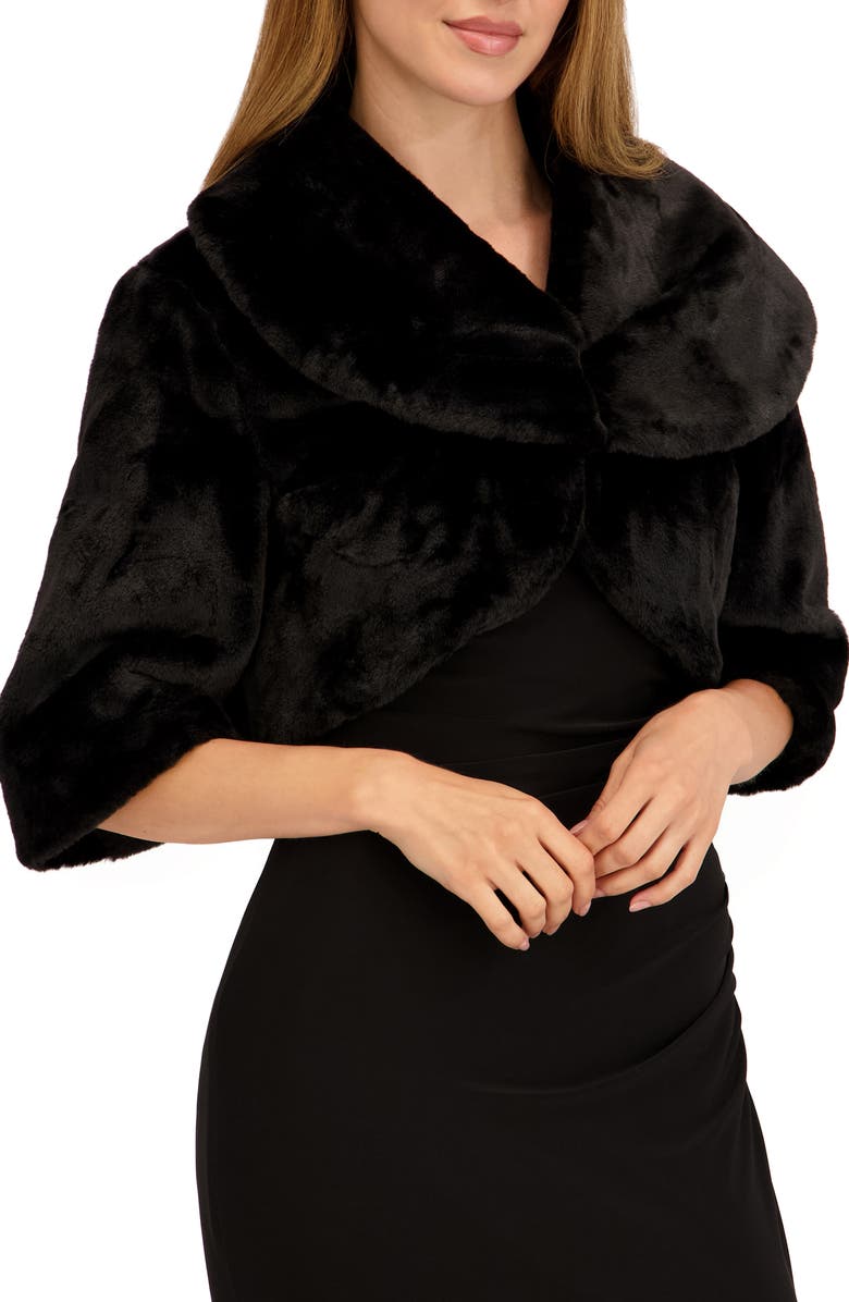 Laundry by Shelli Segal Faux Fur Shawl Collar Shrug, Alternate, color,