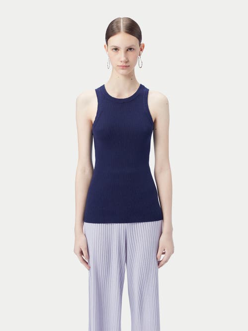 Gobi Mongolian Cashmere Cotton Silk Cashmere Tank Top In Navy